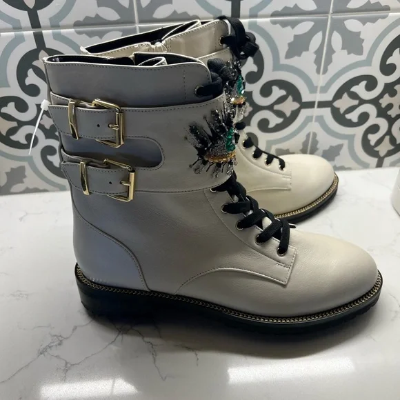 Kurt Geiger Combat Boots with Eye Detail - Picture 3 of 7